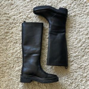 Loeffler Randall Carlee Black Tall Lug Boot Sz 7 NEW